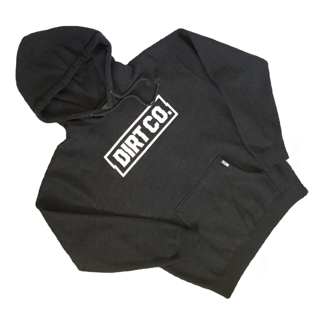 Dirt Co Heavy Weight Hoodie in Charcoal Gray. Sz M